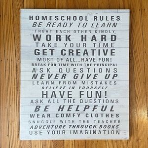 Others Follow Inspirational Homeschool Rules Art - Gray and White